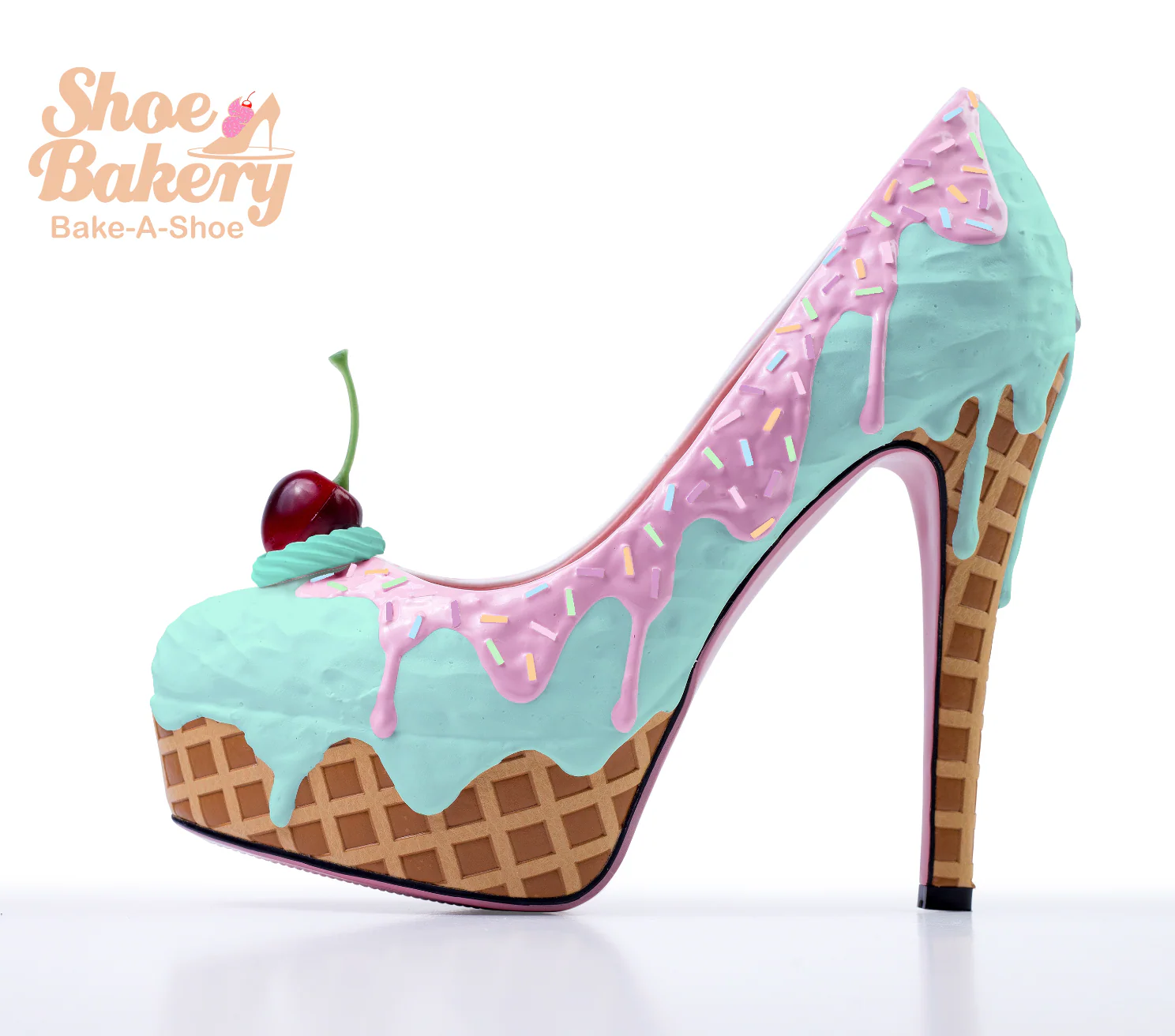 Baked and Ready Strawberry Mint Ice Cream Heels sz 8 | 5.5" Heel Height